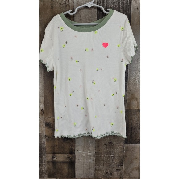 Girls Arizona Jeans Company Heart Short Sleeve Shirt Size Large - Picture 2 of 5